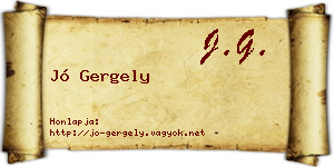 Jó Gergely névjegykártya